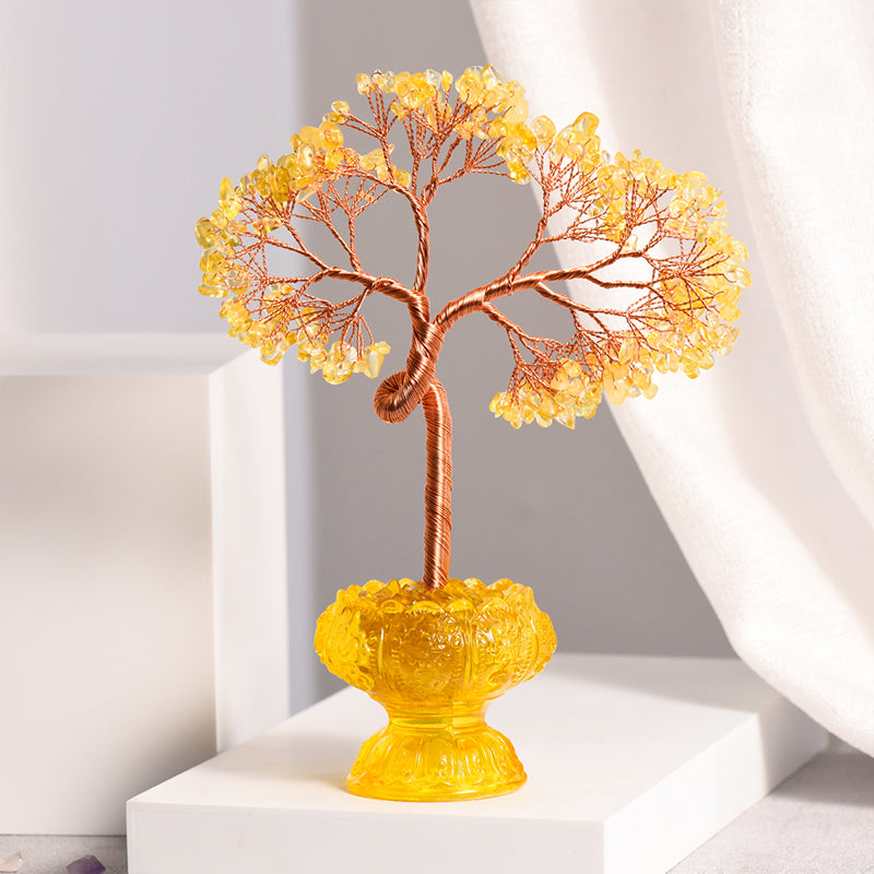 Lotus Glaze Citrine Crystal Tree