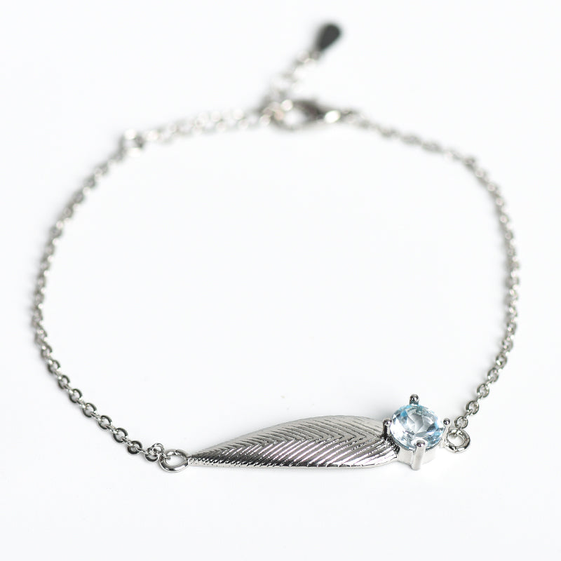 Faceted Tear Drop&Leaf Bracelet