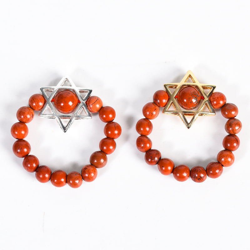 Round Bead Hexagram Ring