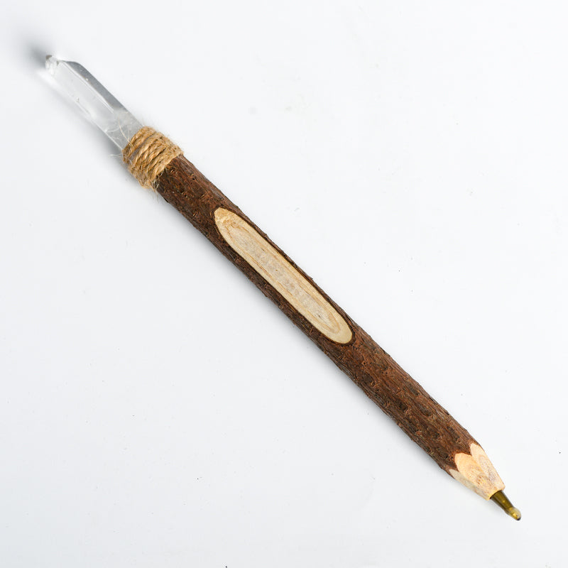 Clear Quartz Wooden Pen