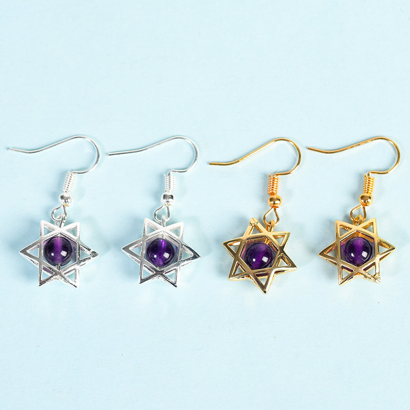 Bead Hexagon Star Earring