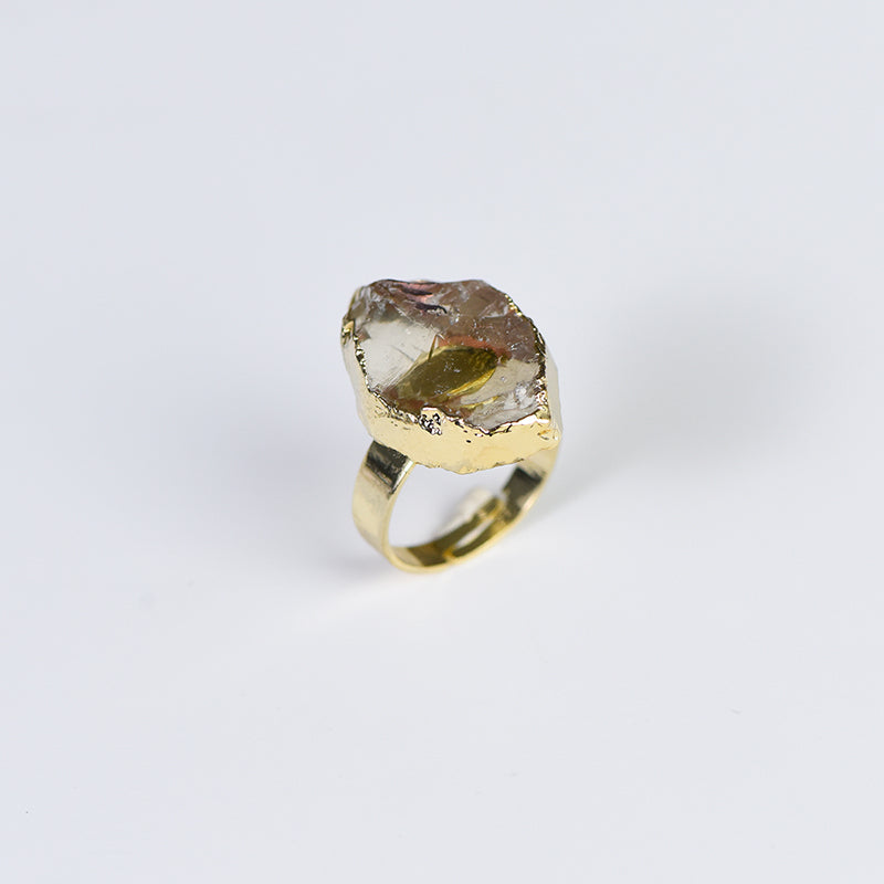 Electroplated Raw Stone Ring