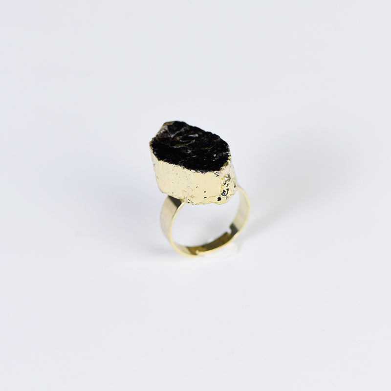 Electroplated Raw Stone Ring