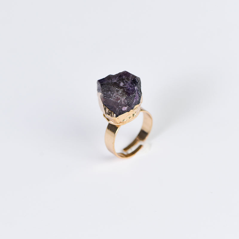 Electroplated Raw Stone Ring