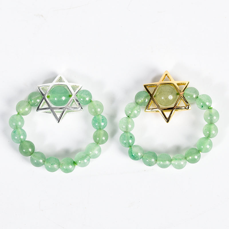 Round Bead Hexagram Ring