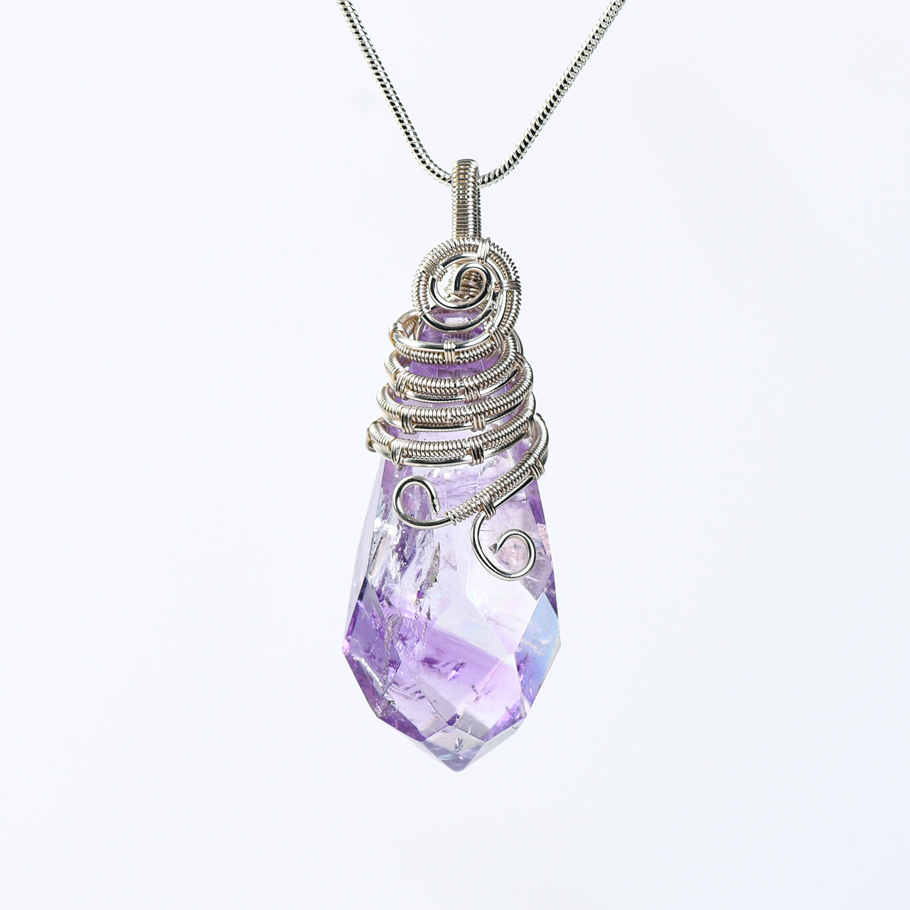 Wire Wrap Faceted Pendant