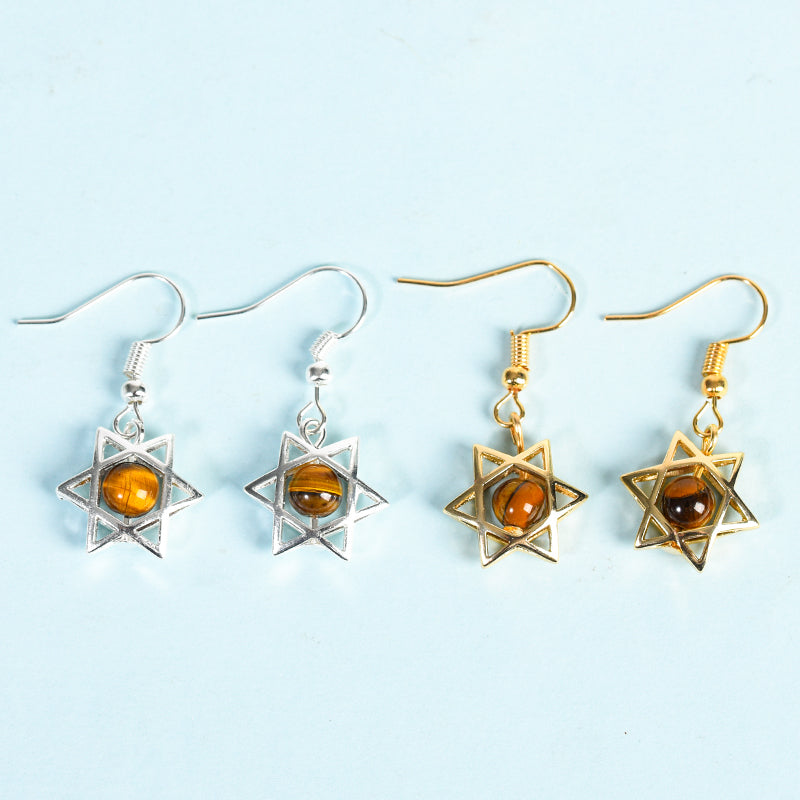 Bead Hexagon Star Earring