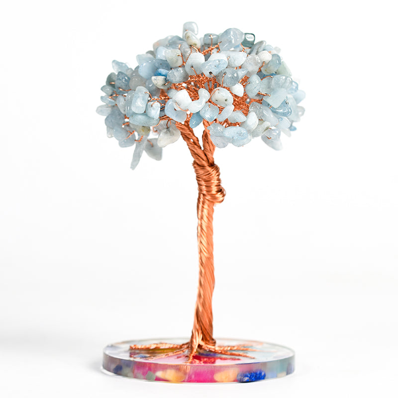 Resin Base With Agate Slice Crystal Tree