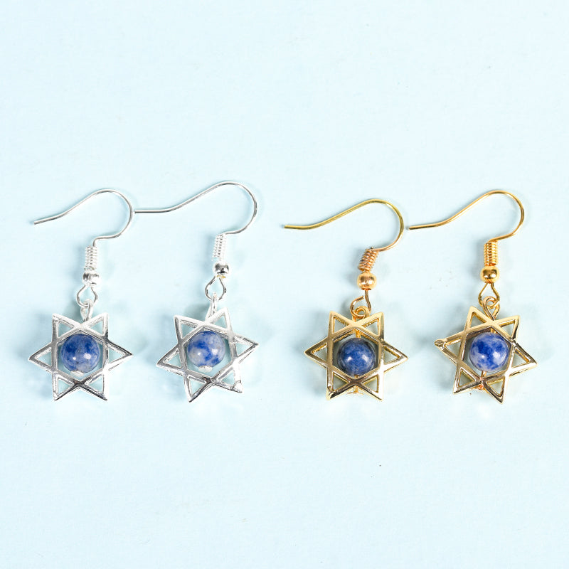 Bead Hexagon Star Earring