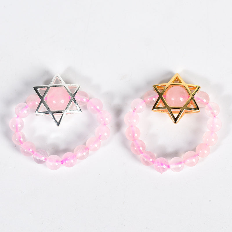 Round Bead Hexagram Ring