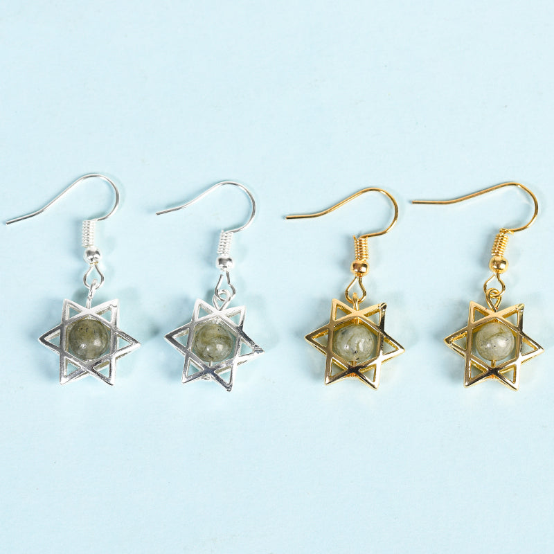 Bead Hexagon Star Earring