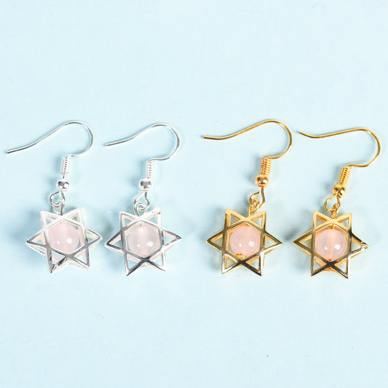 Bead Hexagon Star Earring