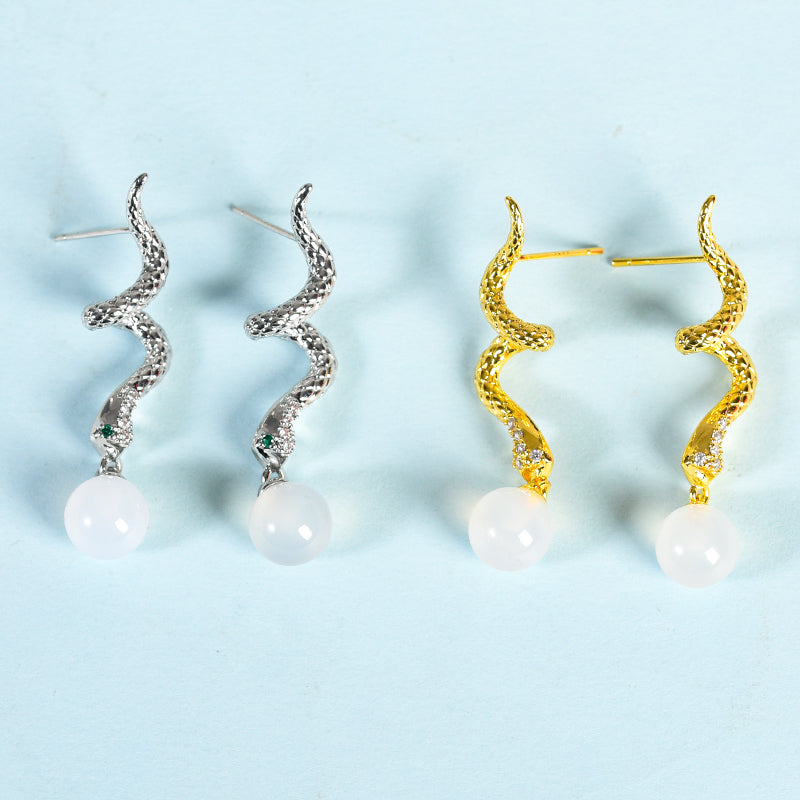 Bead Snake Earring