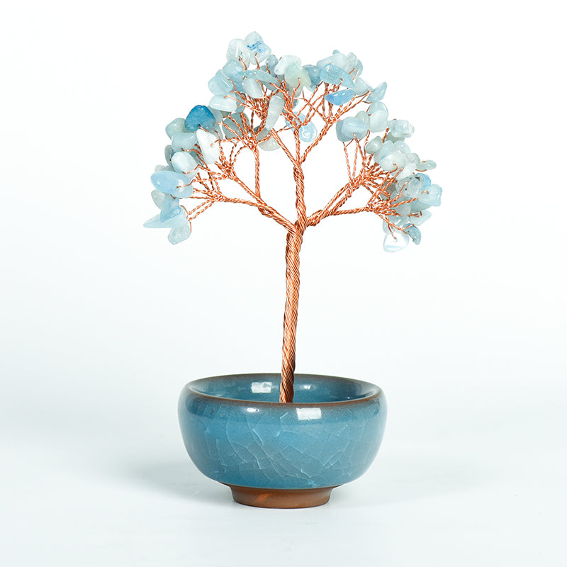 Colorful Ceramic Bowl Crystal Tree