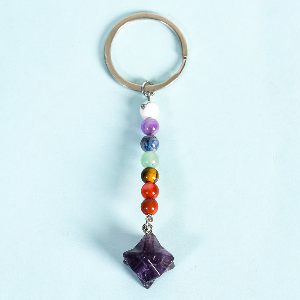 seven chakras Merkaba keychain