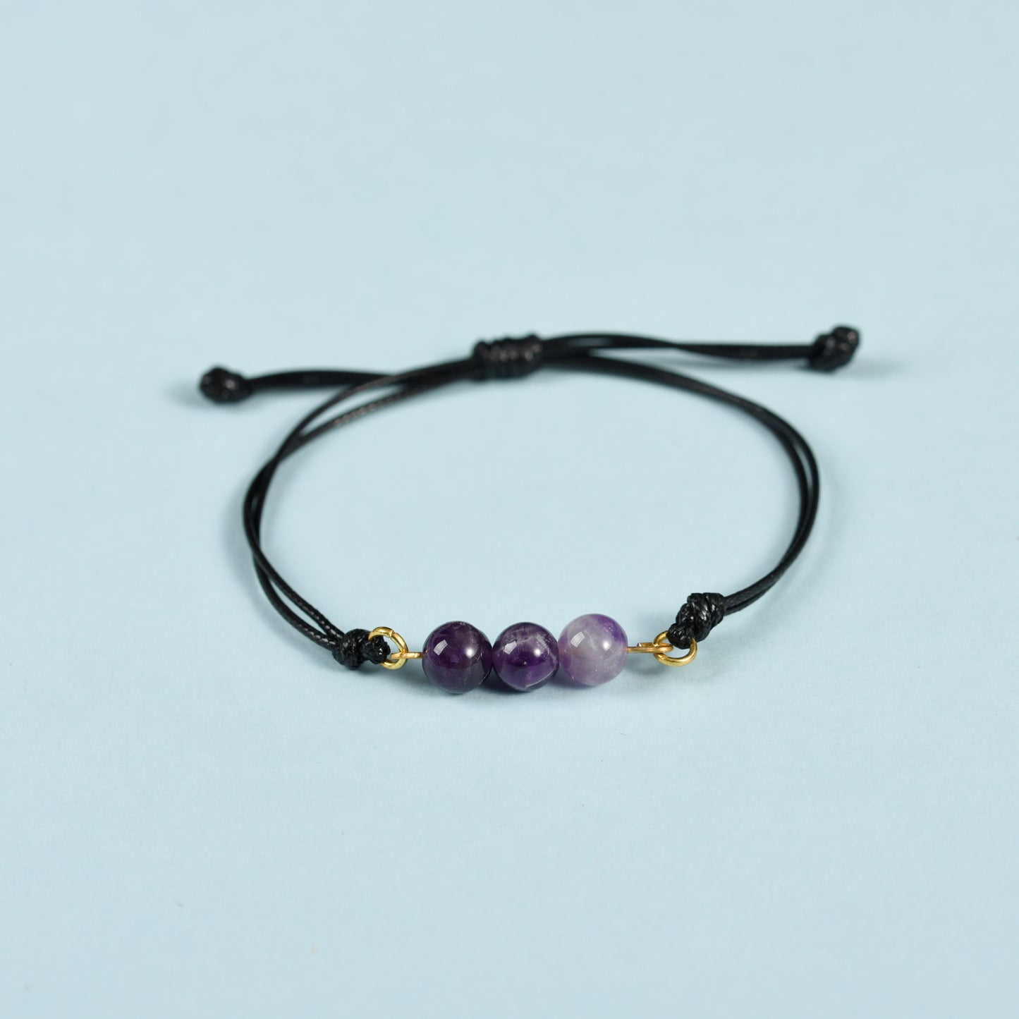 Three Beads Bracelet (Leather Rope)