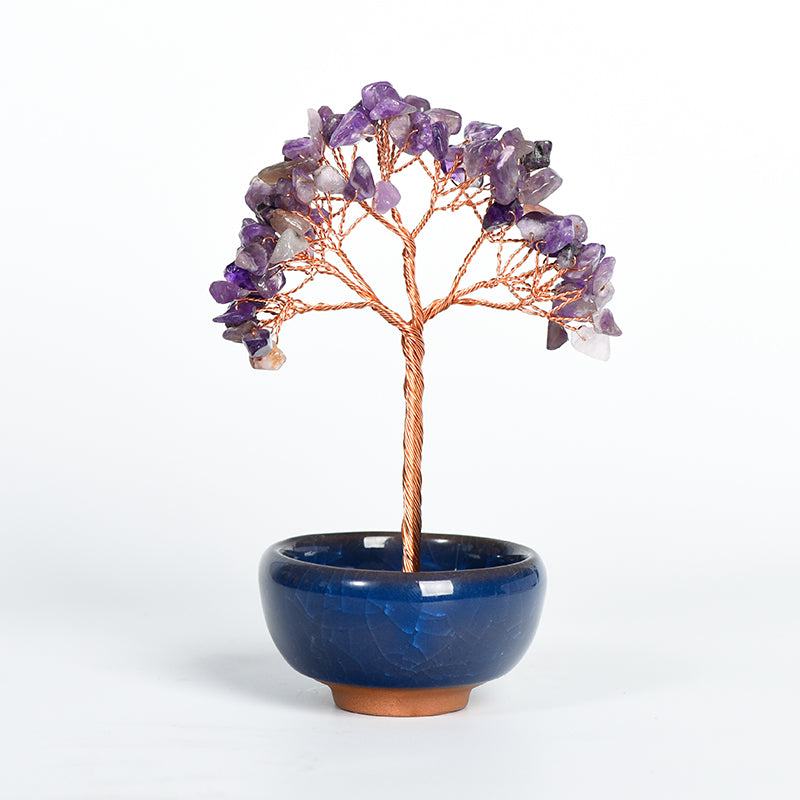 Colorful Ceramic Bowl Crystal Tree