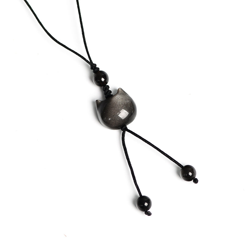 Sliver Obsidian Small Hanging