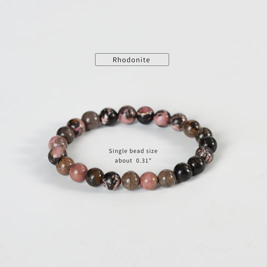 Rhodonite Bracelet 6mm 8mm 10 mm