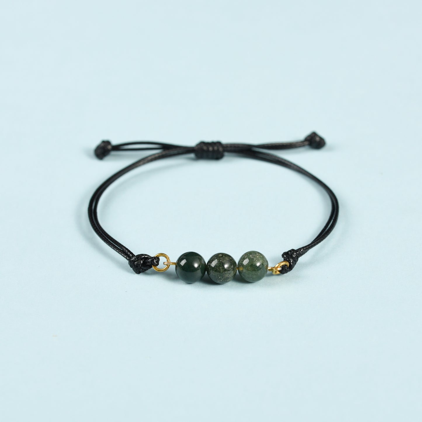 Three Beads Bracelet (Leather Rope)