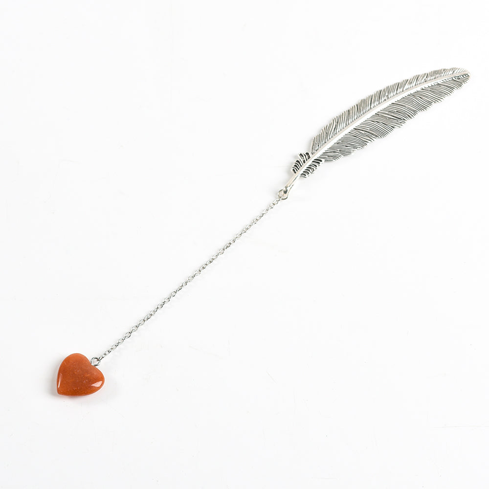 Heart Shaped Feather Bookmark