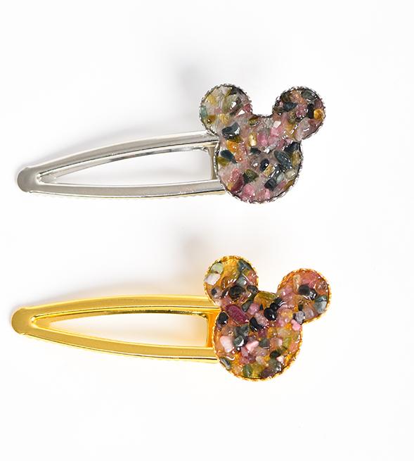 crystal Mickey Mouse hairpin