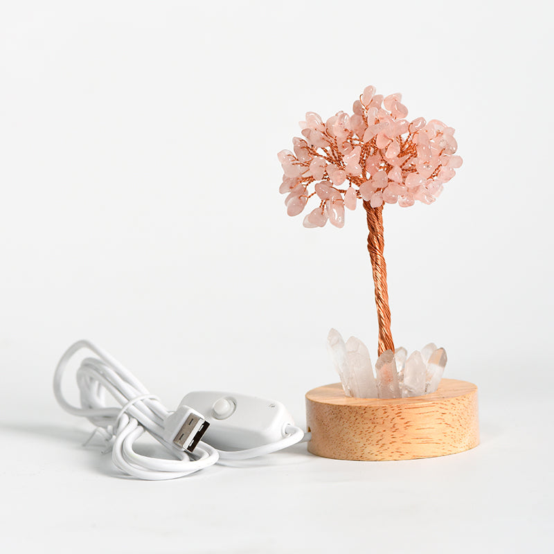 Crystal Tree With Clear Quartz Bar（Lighting Base）