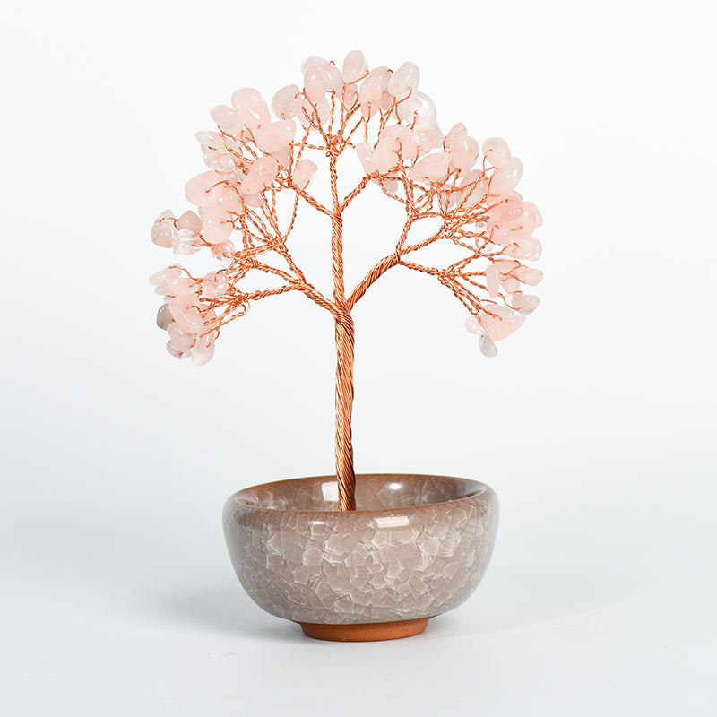 Colorful Ceramic Bowl Crystal Tree