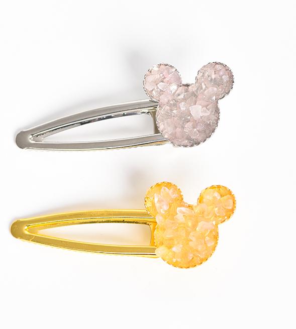 crystal Mickey Mouse hairpin