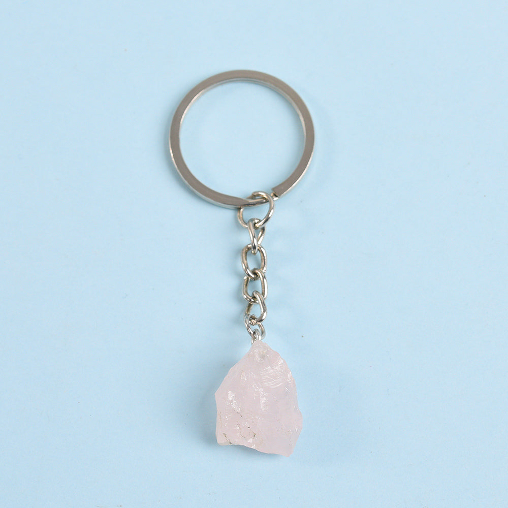 Raw crystal keychain