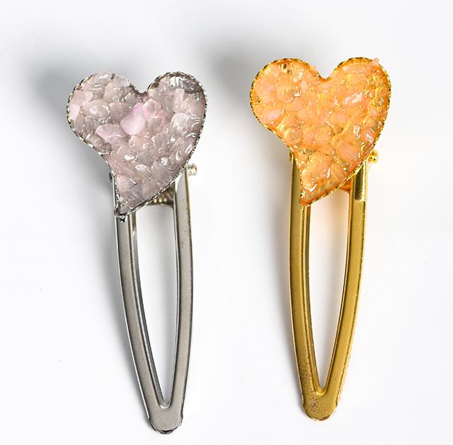 crystal heart hairpin