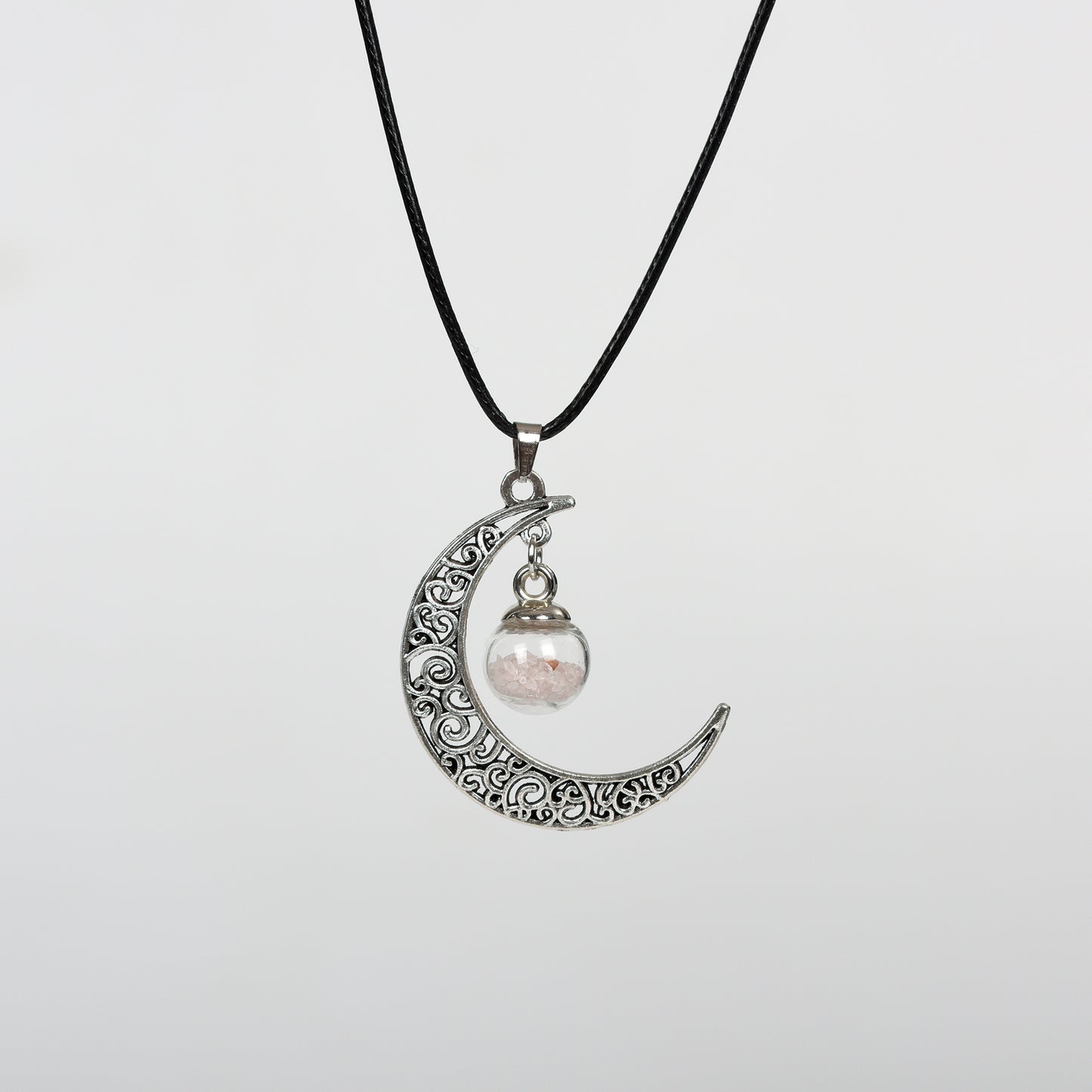 Moon with Chips in glass ball Pendant