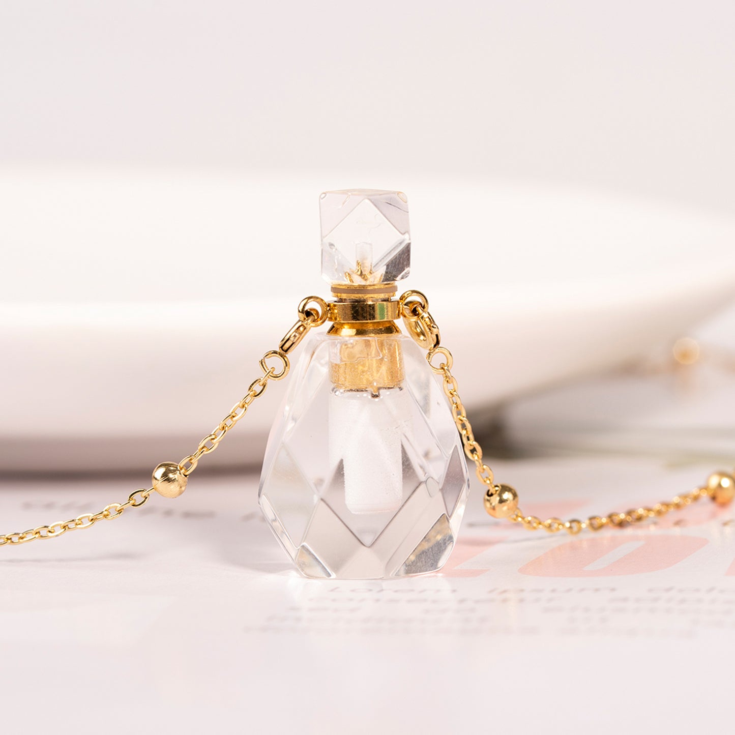 Crystal Perfume Bottle Pendant