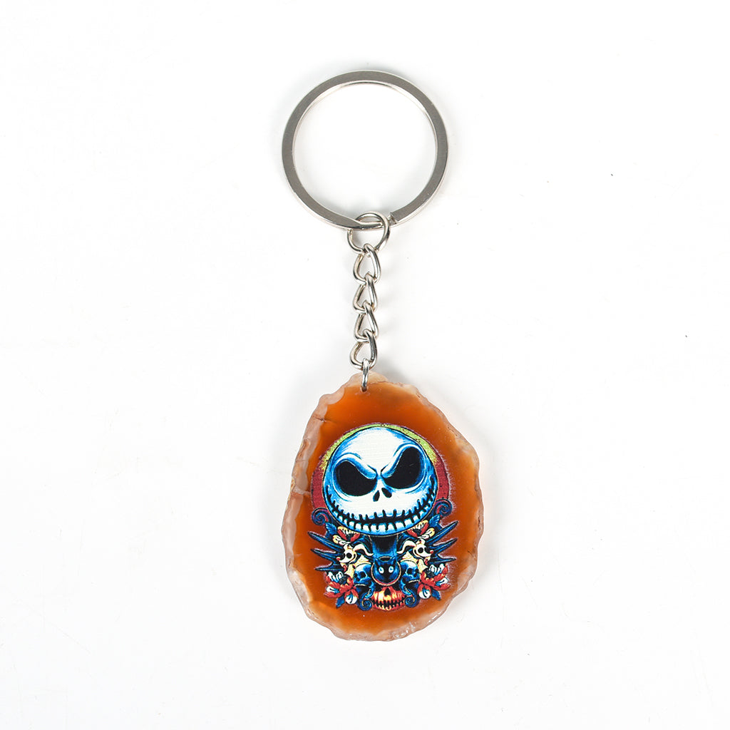 agate slices keychain