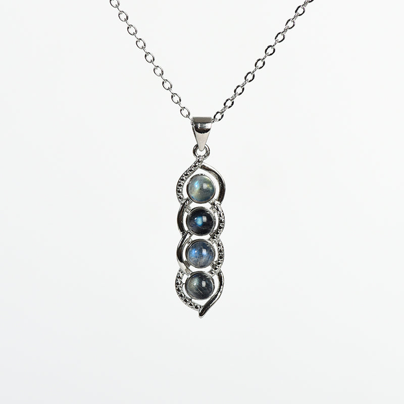 Labradorite Metal Pendent