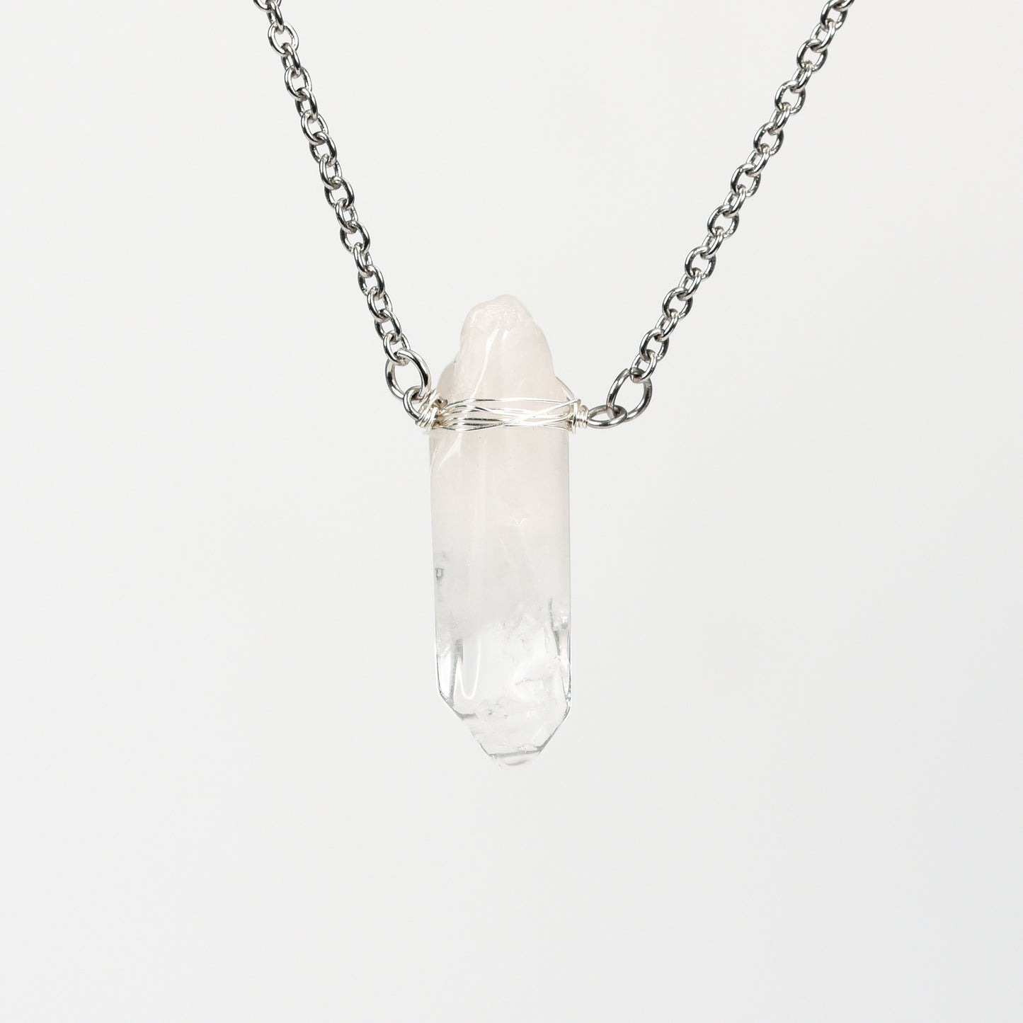 Clear Quartz Point Pendant (wire wrapping)